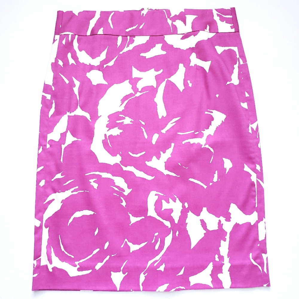 Nwt J.CREW Fushia/Creme Abstract Floral Skirt